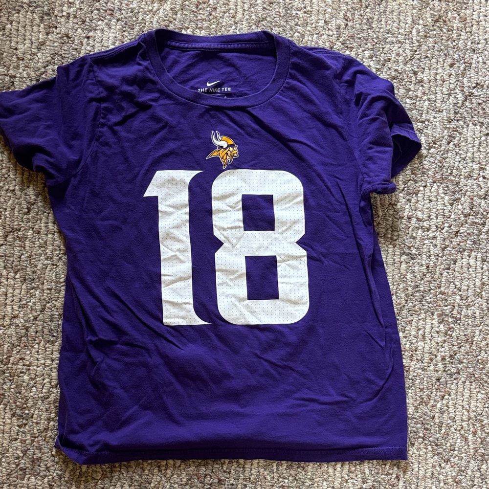 Nike Purple T-Shirt with White Number 18 Jefferson Jersey